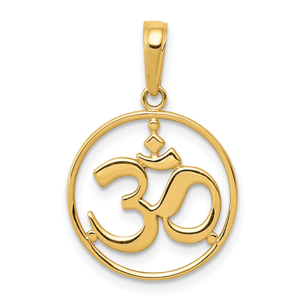 Cut-out Round Frame Yoga Om Symbol Pendant - WBC