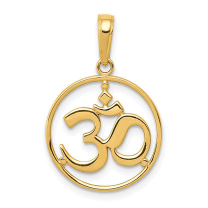 Cut-out Round Frame Yoga Om Symbol Pendant - WBC