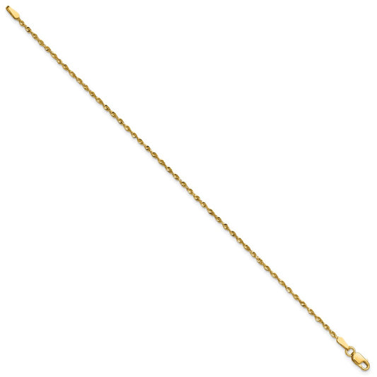 Ultra D/C Lightweight Rope Chain Anklet - WBC