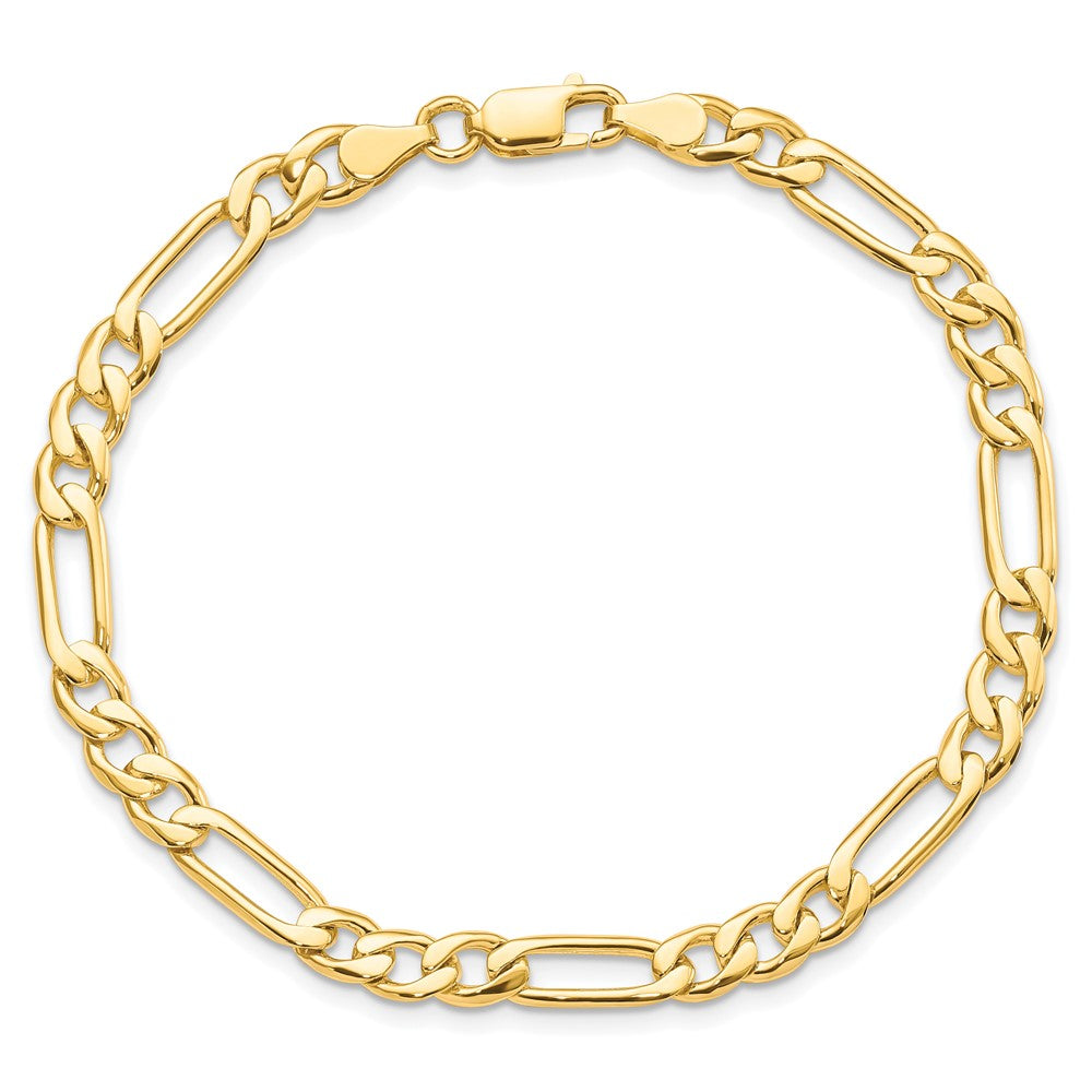 Fancy Polished Figaro Link Bracelet - WBC