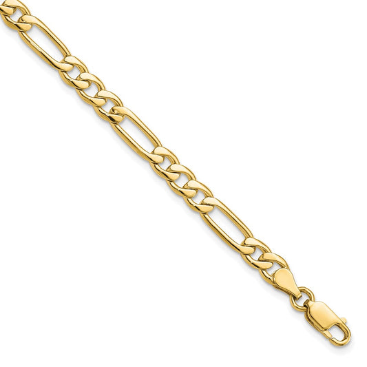 Fancy Polished Figaro Link Bracelet - WBC