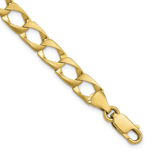 Satin and Diamond-cut Fancy Link Bracelet - WBC
