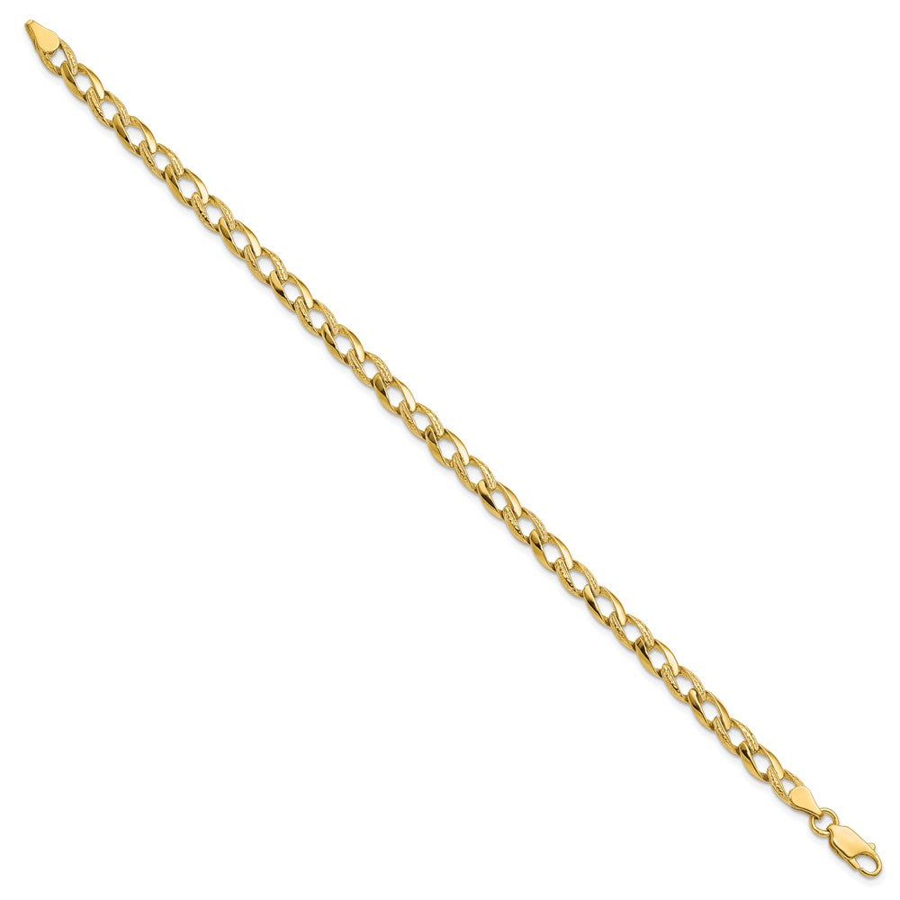 Fancy Polished and Textured Curb Link Bracelet - WBC