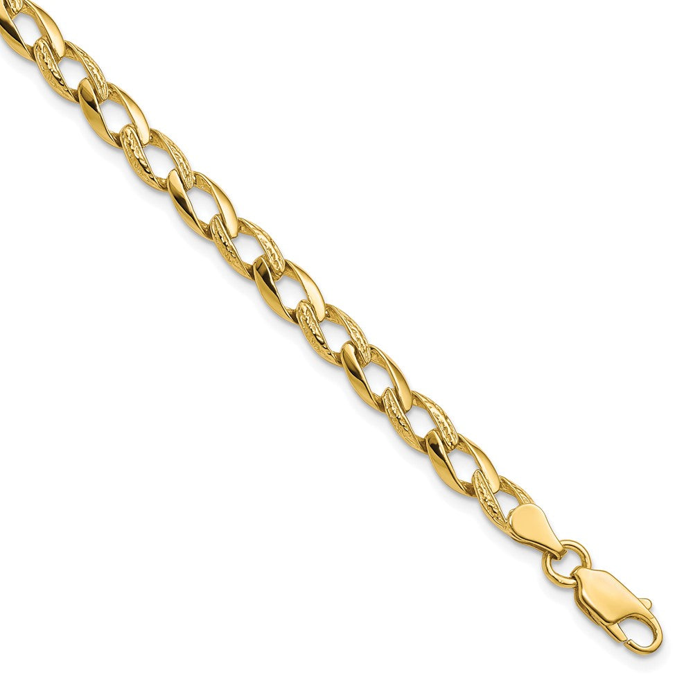 Fancy Polished and Textured Curb Link Bracelet - WBC