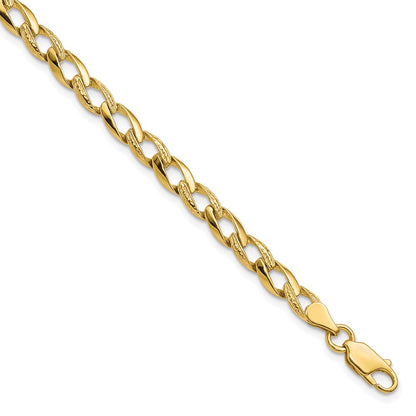 Fancy Polished and Textured Curb Link Bracelet - WBC