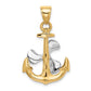 Two-tone 3-D Anchor with Moveable Propeller Pendant - WBC