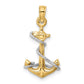 Two-Tone 3-D Anchor with Rope Pendant - WBC