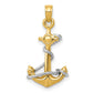 Two-Tone 3-D Anchor with Rope Pendant - WBC