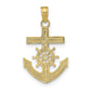 Mariners Cross / Anchor with Ships Wheel Pendant - WBC