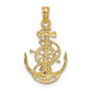 Small Anchor with Ships Wheel and Rope Pendant - WBC