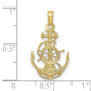 Small Anchor with Ships Wheel and Rope Pendant - WBC