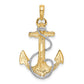 and Rhodium Anchor with Rope Pendant - WBC