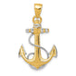 and Rhodium Anchor with Rope Pendant - WBC