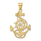 Large Anchor with Ships Wheel and Rope Pendant - WBC
