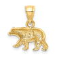 Satin Diamond-cut Bear Pendant - WBC