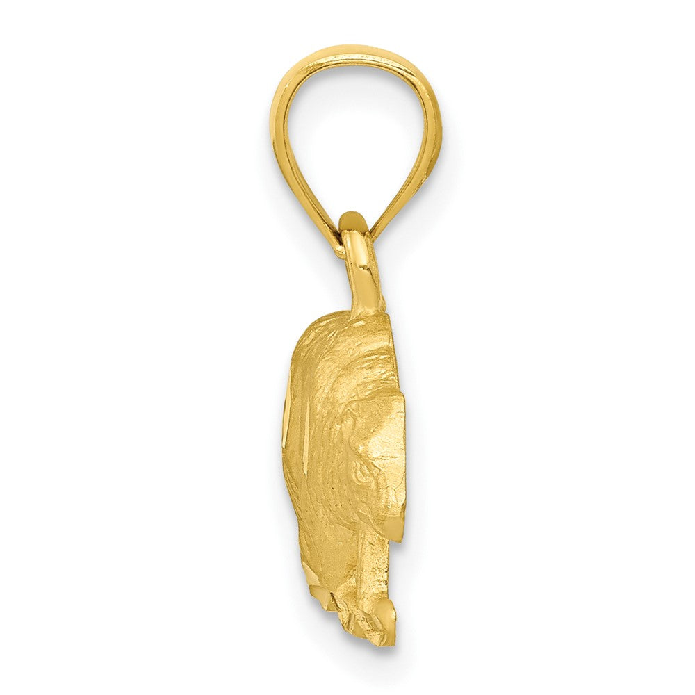 Satin Diamond-cut Bear Pendant - WBC