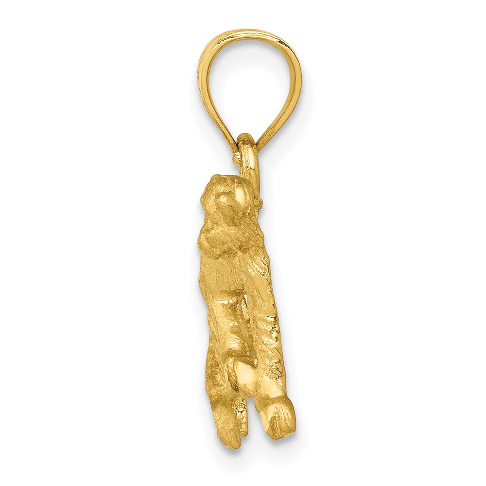 Satin Diamond-cut Monkey Pendant - WBC