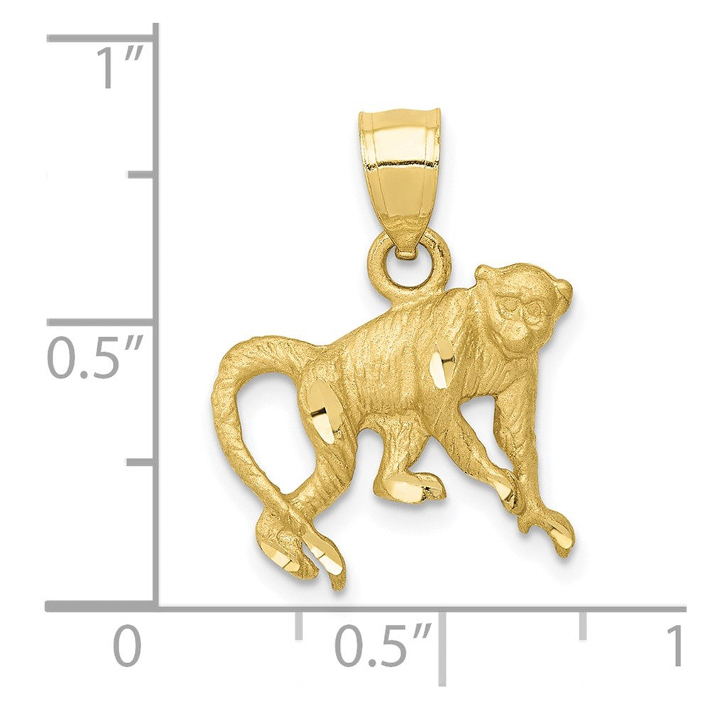 Satin Diamond-cut Monkey Pendant - WBC