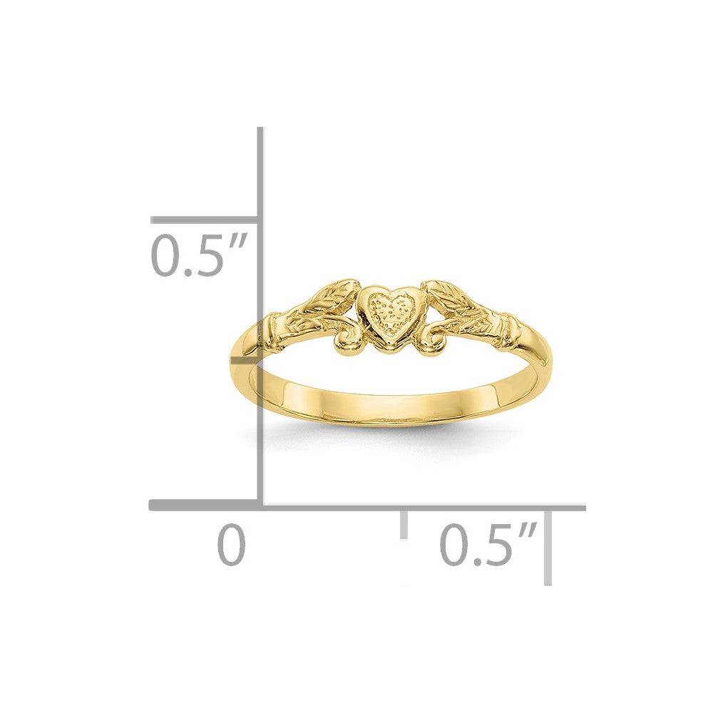 Textured Mini Heart Baby Ring - WBC