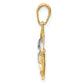 and Rhodium Double Dolphins in Circle Charm - WBC