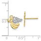 and Rhodium Angel with Heart Post Earrings - WBC