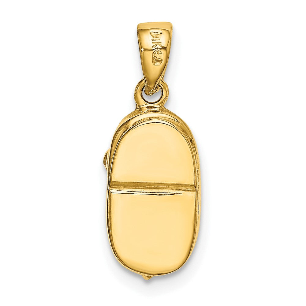 3-D August/Light Green Synthetic Stone Engraveable Baby Shoe Charm - WBC