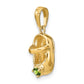 3-D August/Light Green Synthetic Stone Engraveable Baby Shoe Charm - WBC
