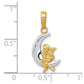and Rhodium Polished Moon with Angel Pendant - WBC