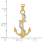 and Rhodium Polished Anchor with Rope Pendant - WBC