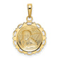 Polished Angel/Cherub on Round Scalloped Frame Pendant - WBC