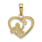 and Rhodium Angel in Heart with Star Pendant - WBC