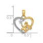 and Rhodium Angel in Heart with Star Pendant - WBC