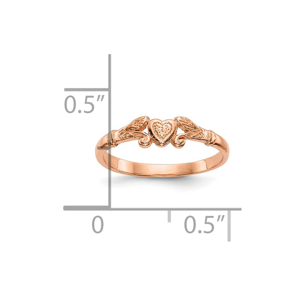 Textured Mini Heart Baby Ring - WBC