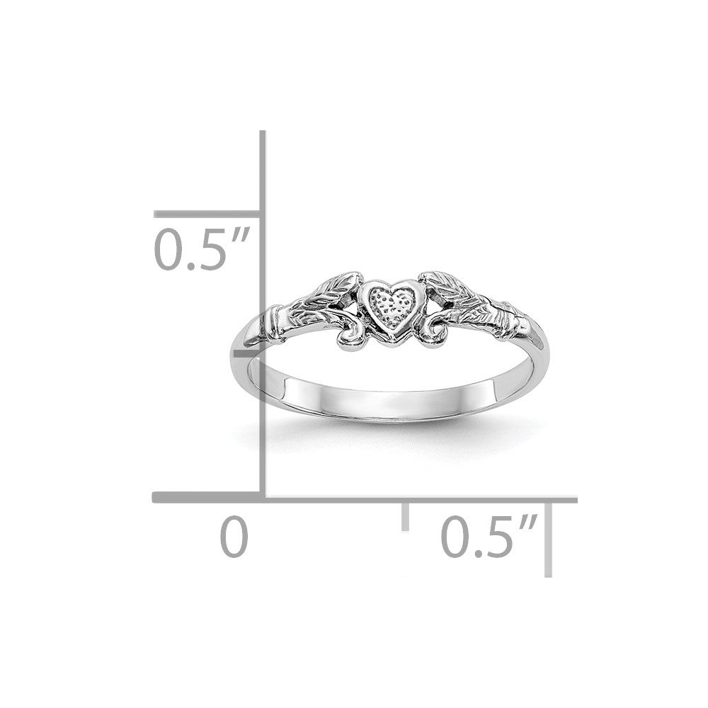 Textured Mini Heart Baby Ring - WBC
