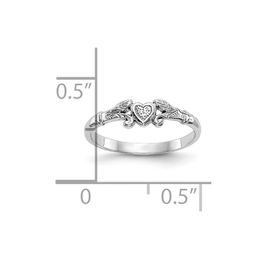 Textured Mini Heart Baby Ring - WBC
