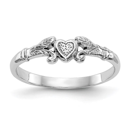 Textured Mini Heart Baby Ring - WBC