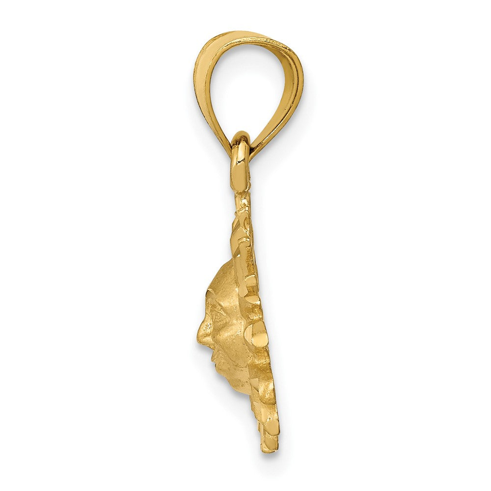 Satin Diamond-cut Sun Pendant - WBC