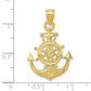 Satin Diamond-cut Anchor with Ships Wheel Pendant - WBC