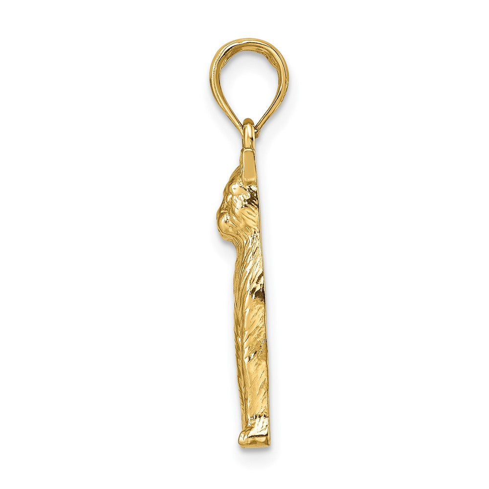 Textured Sitting Cat Charm - WBC