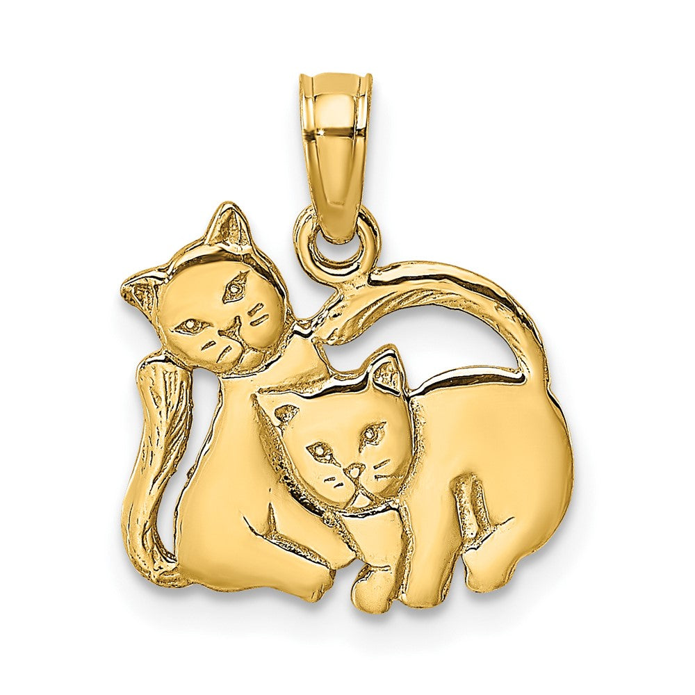 3-D Polished Two Kittens Charm - WBC