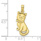 3-D Polished Sitting Cat with Bow Charm - WBC