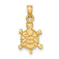 3-D Polished Land Turtle Charm - WBC