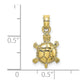 3-D Polished Land Turtle Charm - WBC