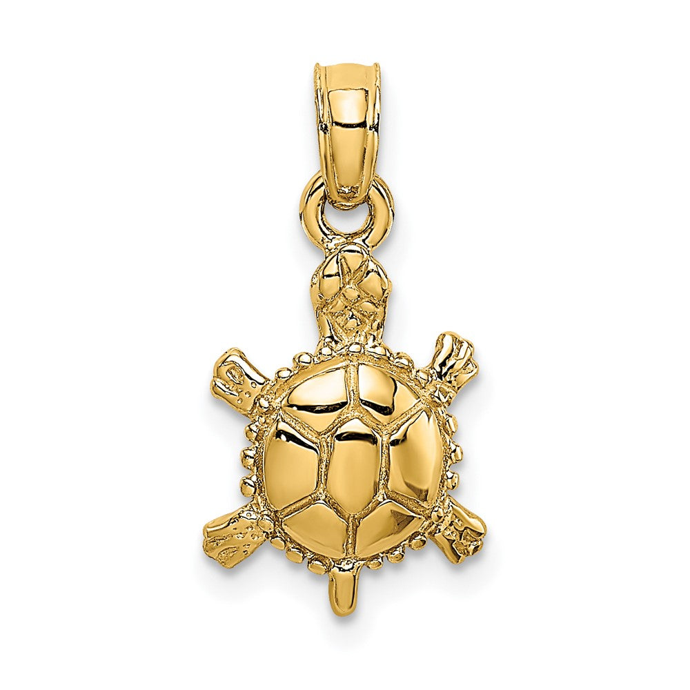 3-D Polished Land Turtle Charm - WBC