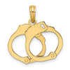 10K Gold 3-D Moveable Handcuffs Charm, 13.95mm