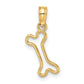 Cut-Out Polished Mini Dog Bone Charm - WBC