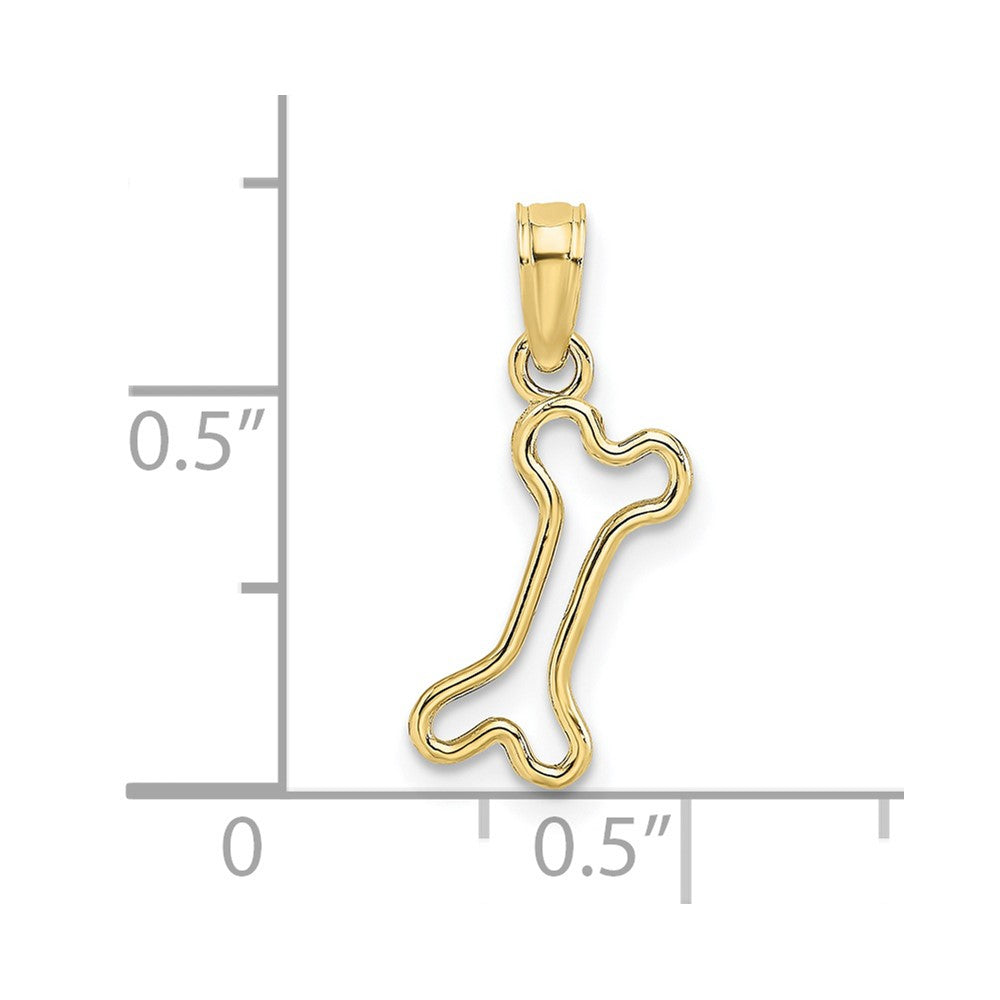 Cut-Out Polished Mini Dog Bone Charm - WBC