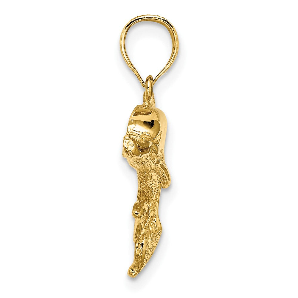 2-D Polished and Engraved Dolphin Charm - WBC