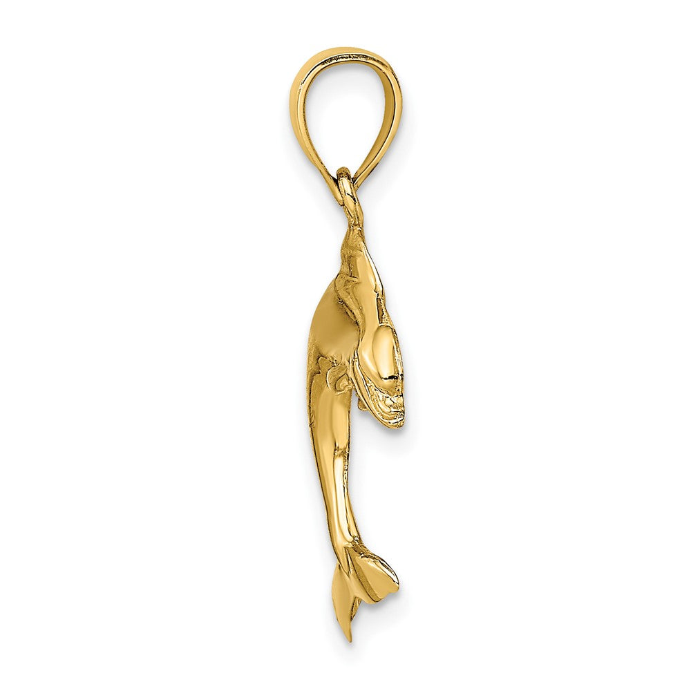 2-D Polished Dolphin Jumping Charm - WBC