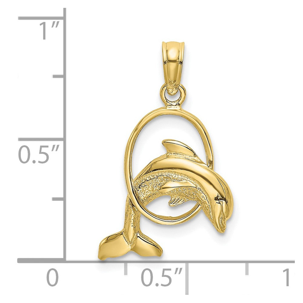Polished Dolphin Jumping Through Hoop Charm - WBC